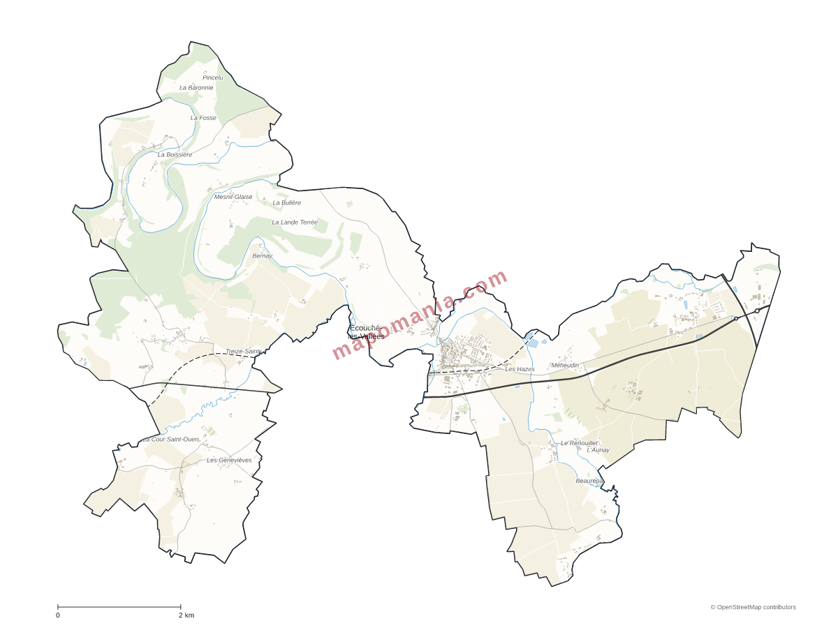 Carte de Écouché-les-Vallées à personnaliser