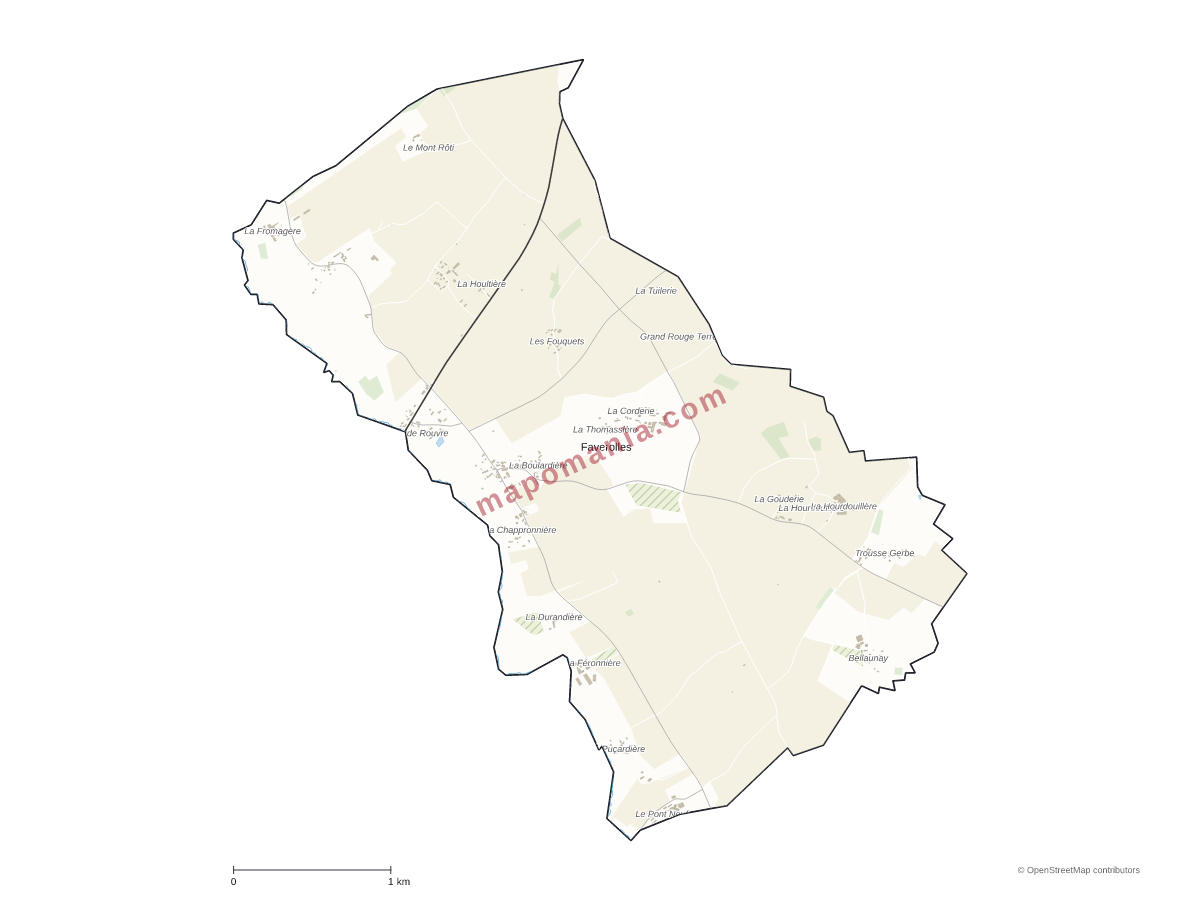 Carte de Faverolles à personnaliser