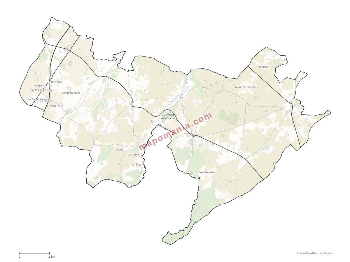 Carte de La Ferté-en-Ouche à personnaliser