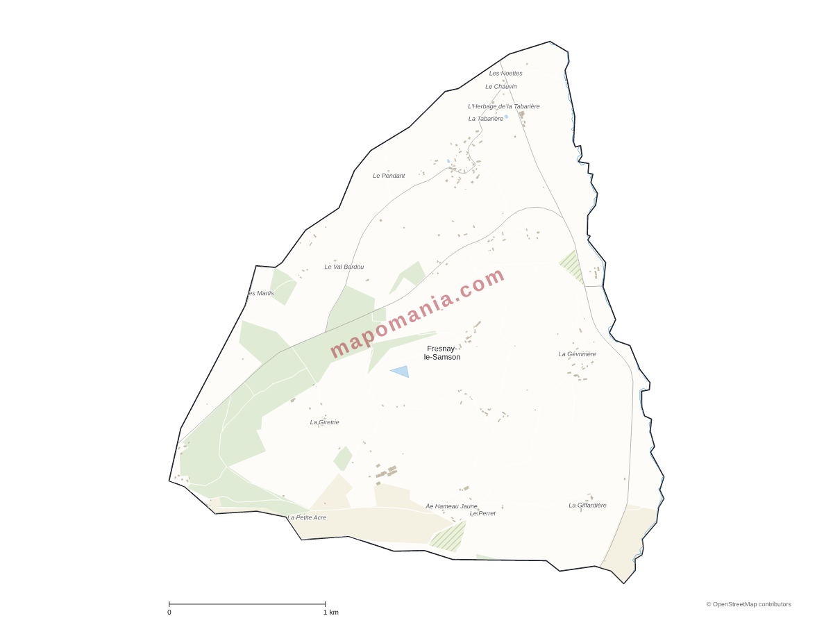 Carte de Fresnay-le-Samson à personnaliser