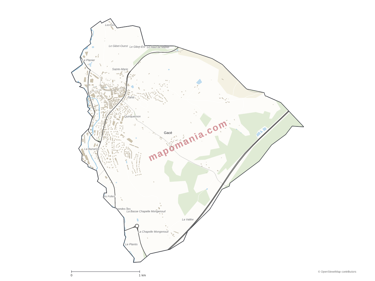 Carte de Gacé à personnaliser
