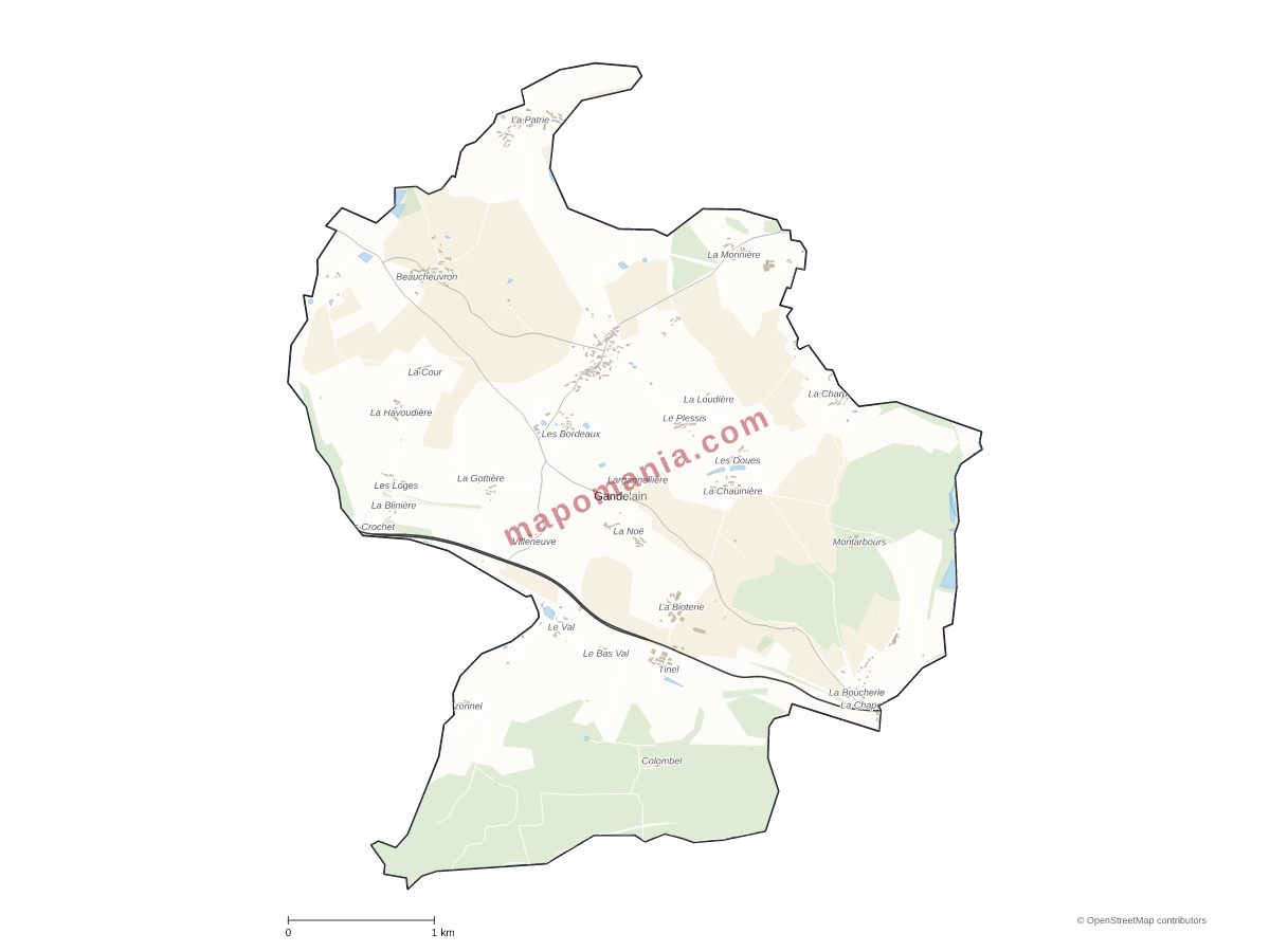 Carte de Gandelain à personnaliser