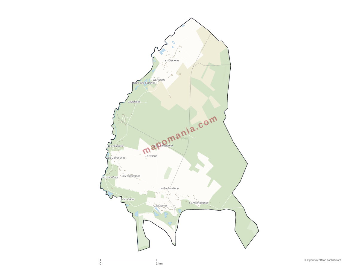 Carte de Les Genettes à personnaliser