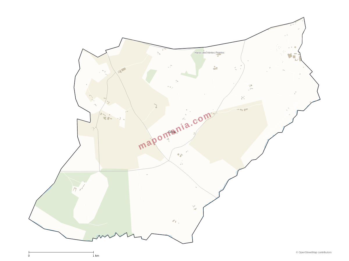 Carte de Ginai à personnaliser