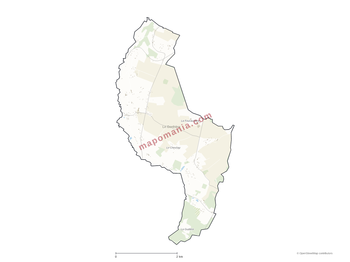 Carte de La Gonfrière à personnaliser