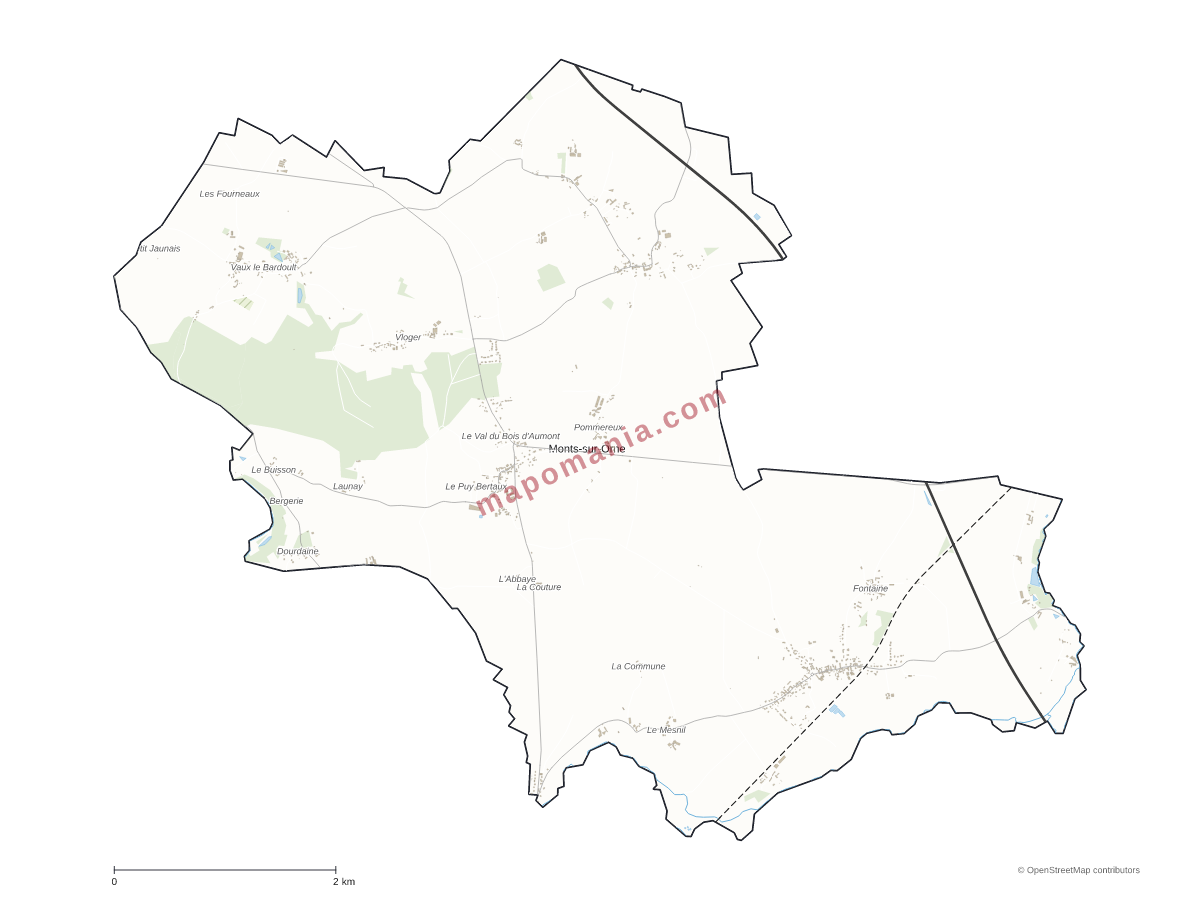 Carte de Monts-sur-Orne à personnaliser