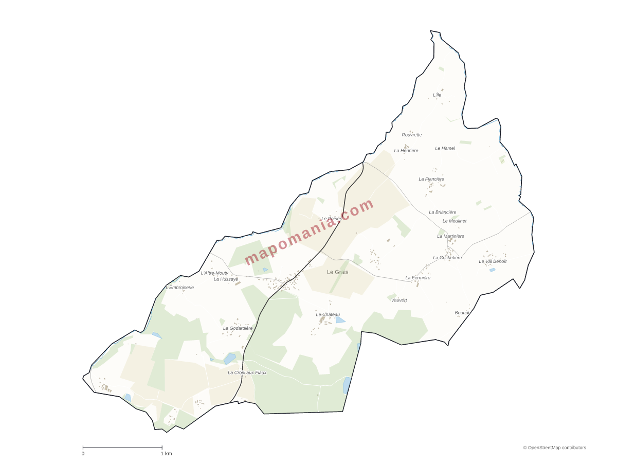 Carte de Le Grais à personnaliser