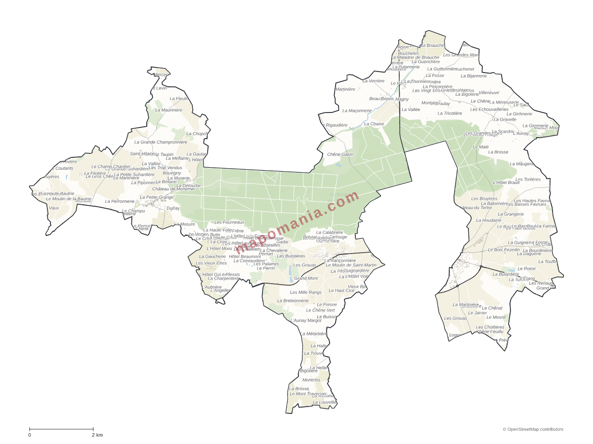 Carte de Belforêt-en-Perche à personnaliser