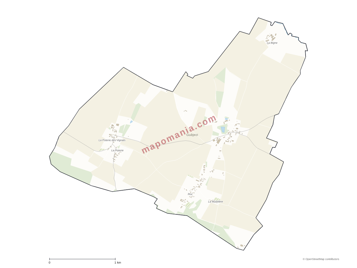 Carte de Guêprei à personnaliser