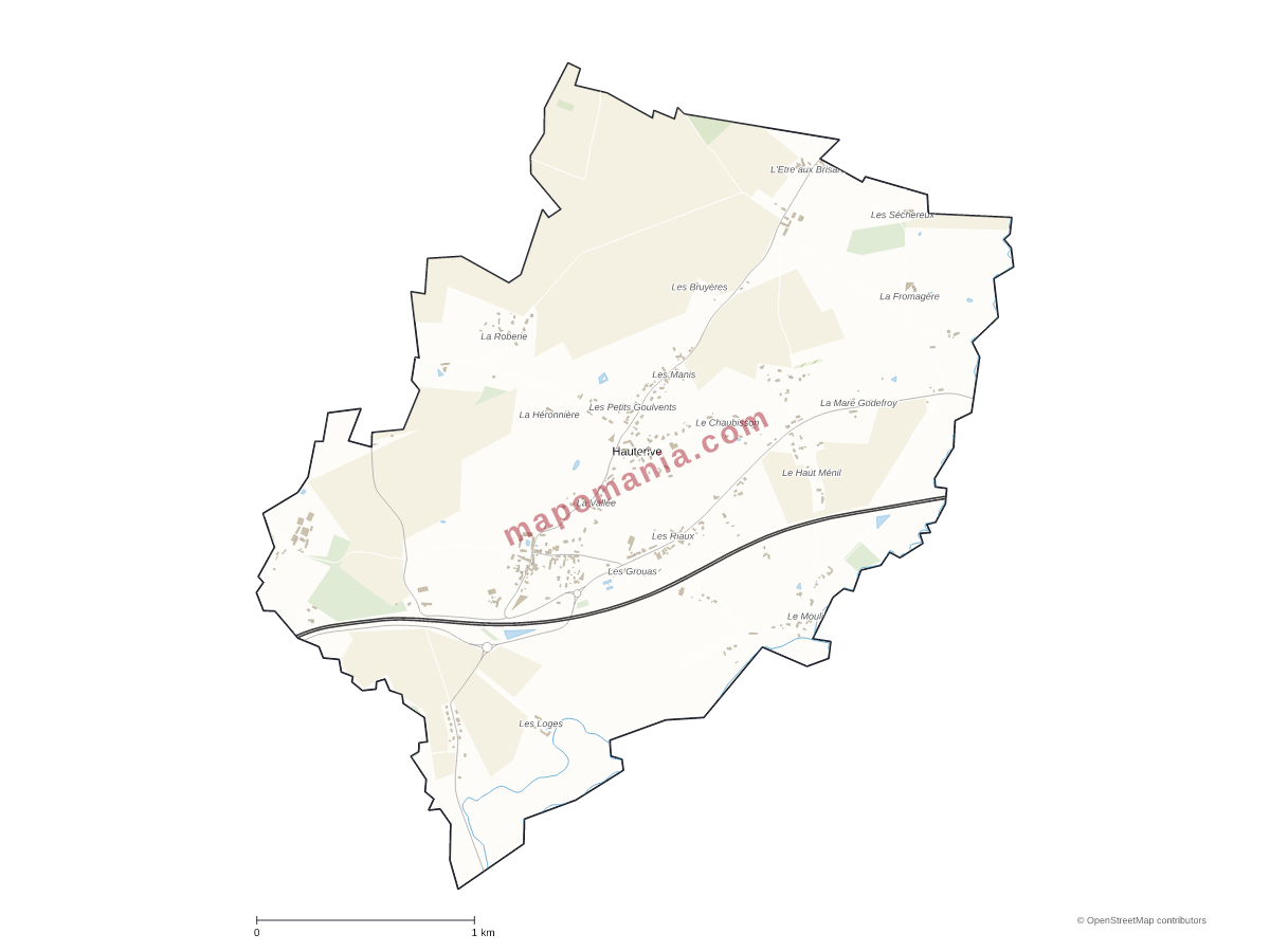 Carte de Hauterive à personnaliser