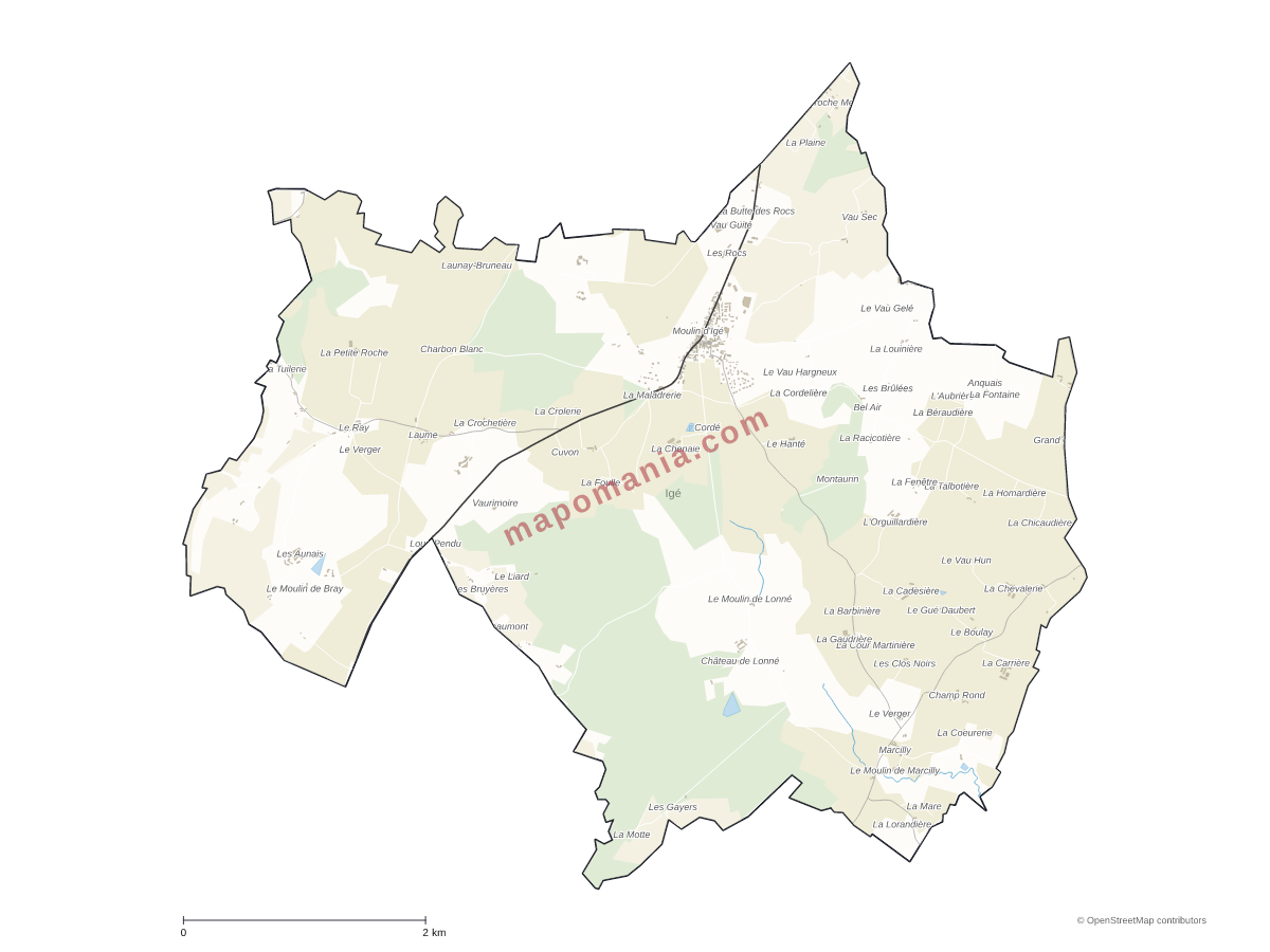 Carte de Igé à personnaliser