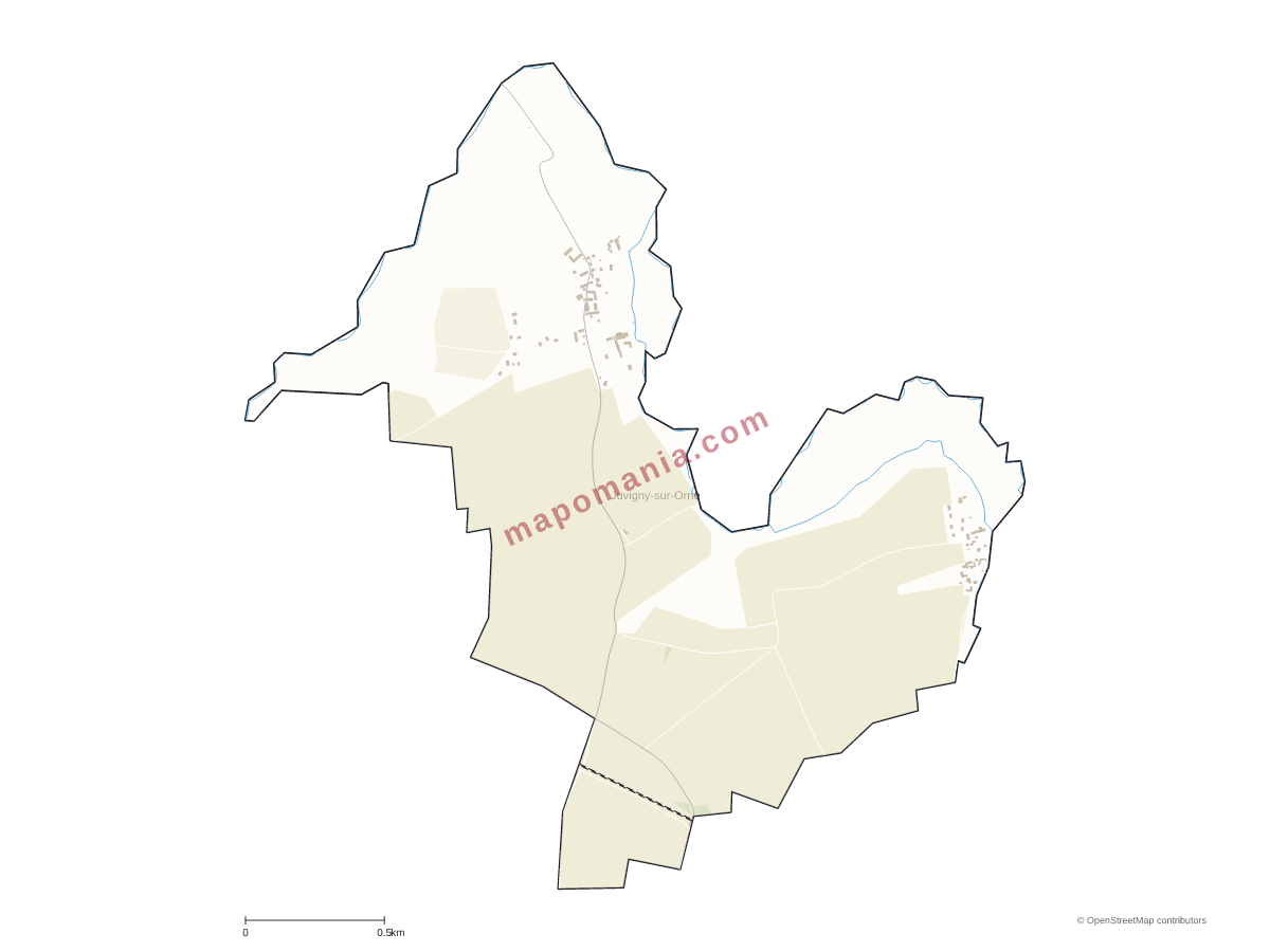 Carte de Juvigny-sur-Orne à personnaliser