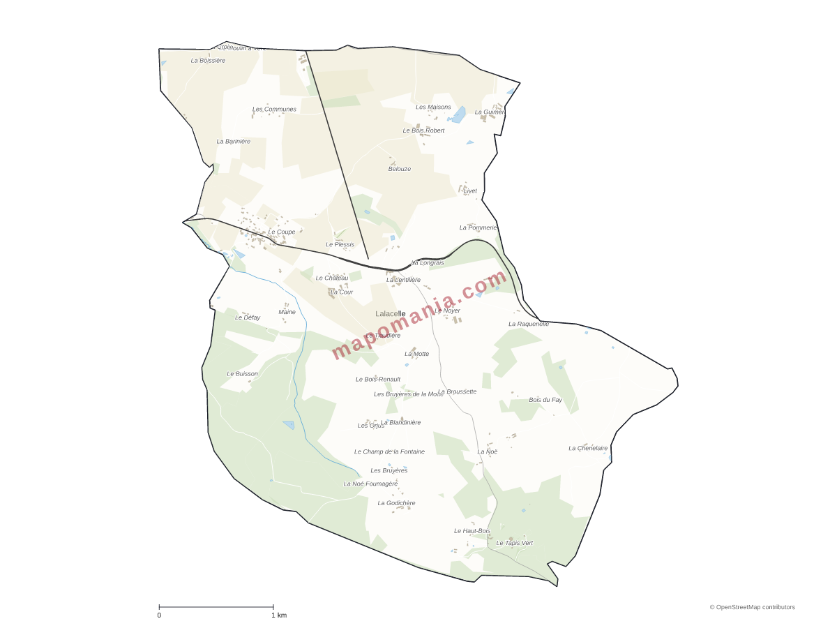 Carte de Lalacelle à personnaliser