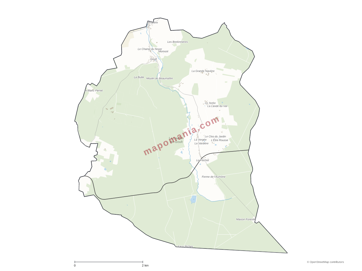 Carte de La Lande-de-Goult à personnaliser