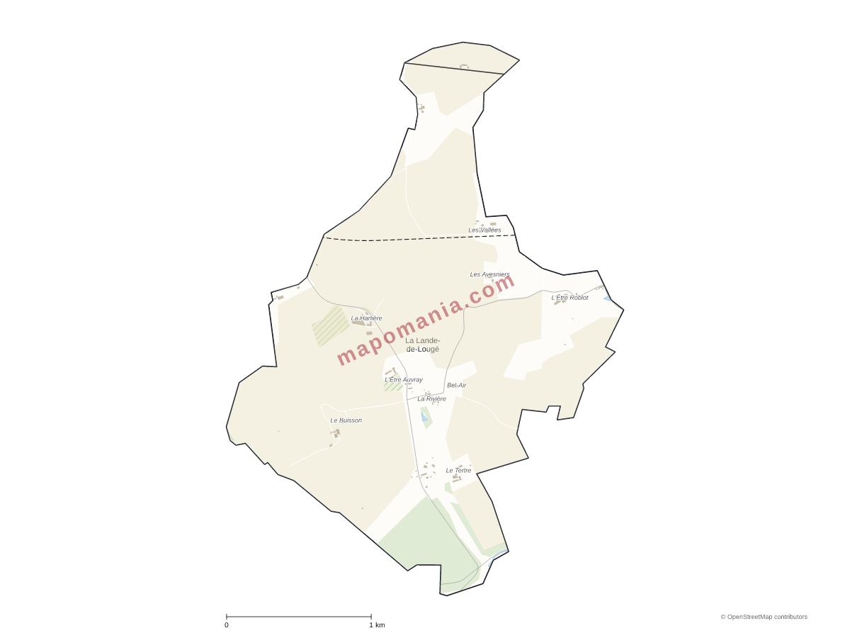 Carte de La Lande-de-Lougé à personnaliser