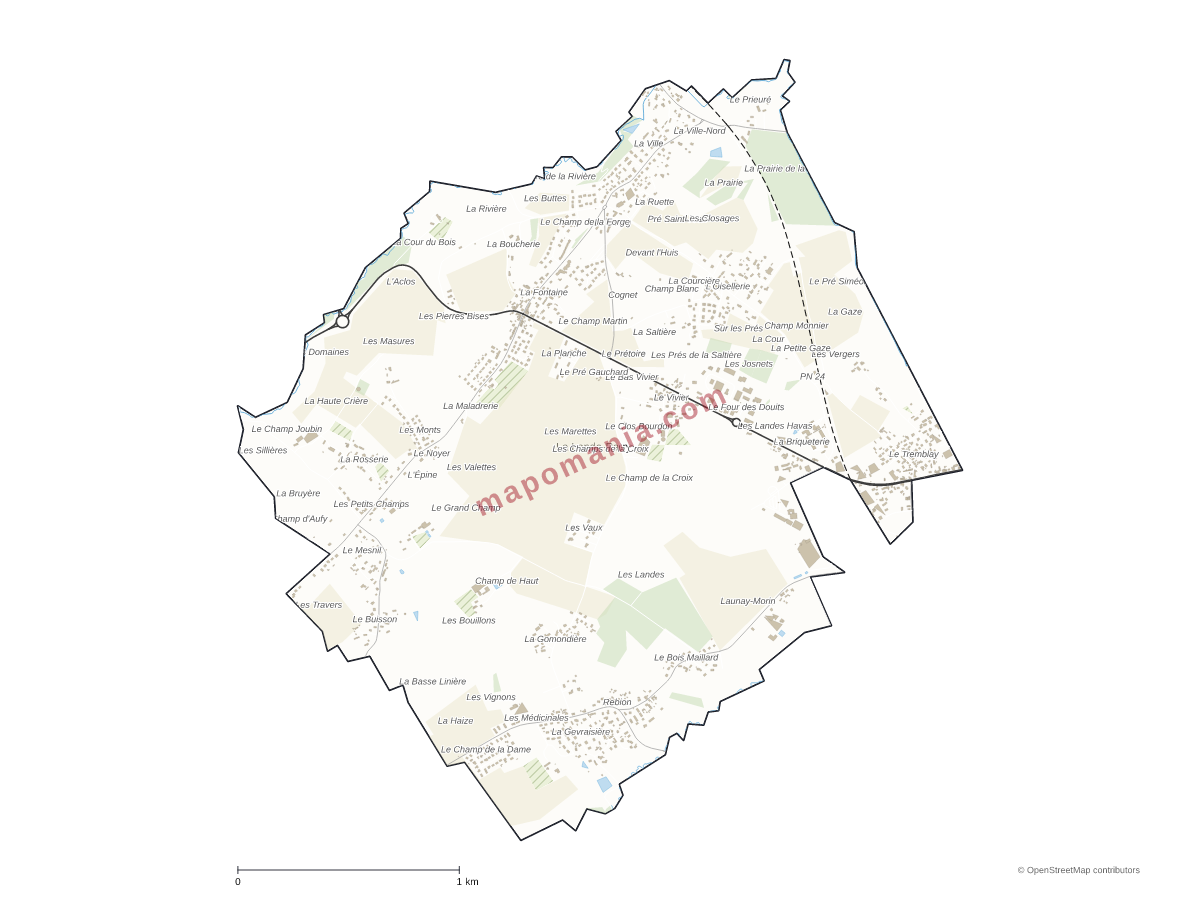 Carte de La Lande-Patry à personnaliser