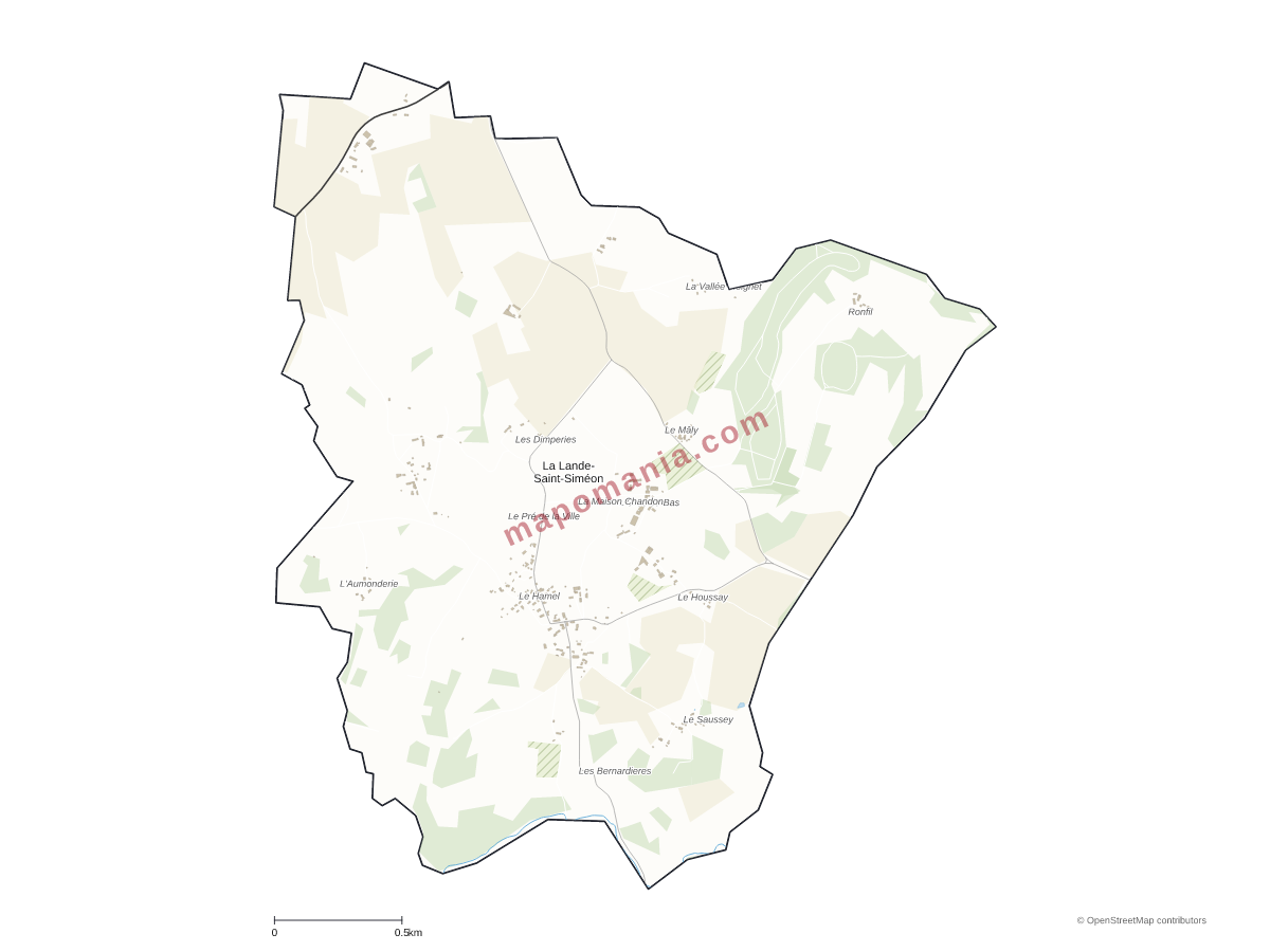 Carte de La Lande-Saint-Siméon à personnaliser