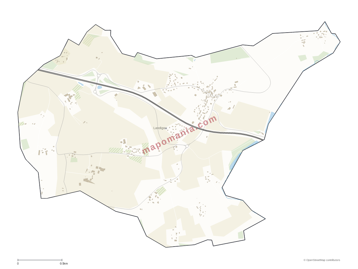 Carte de Landigou à personnaliser