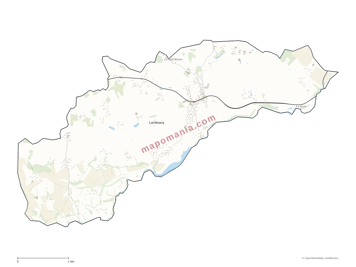 Carte de Landisacq à personnaliser