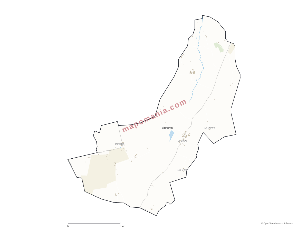Carte de Lignères à personnaliser