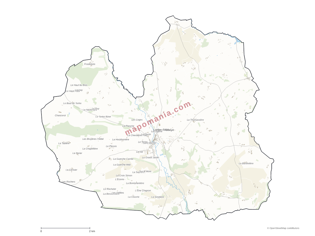 Carte de Lonlay-l'Abbaye à personnaliser