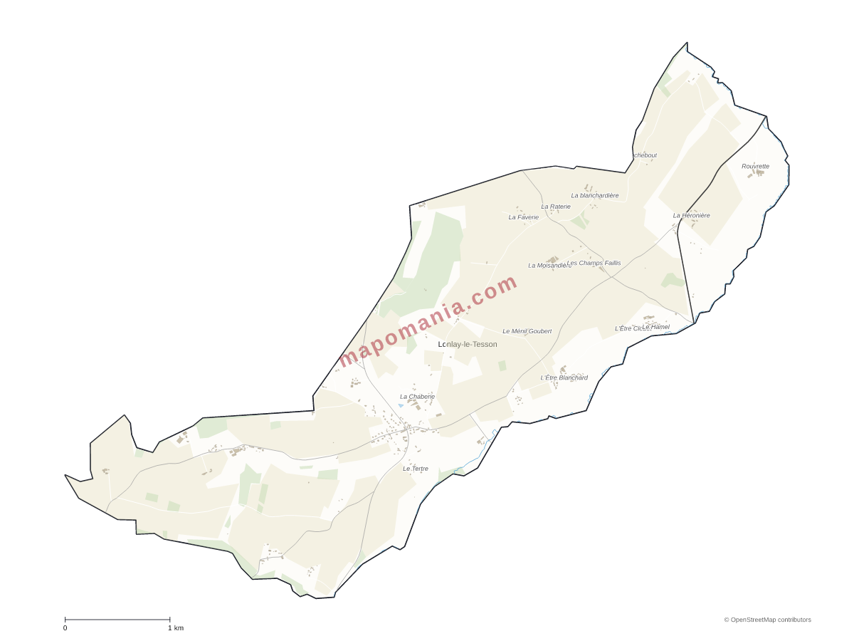 Carte de Lonlay-le-Tesson à personnaliser