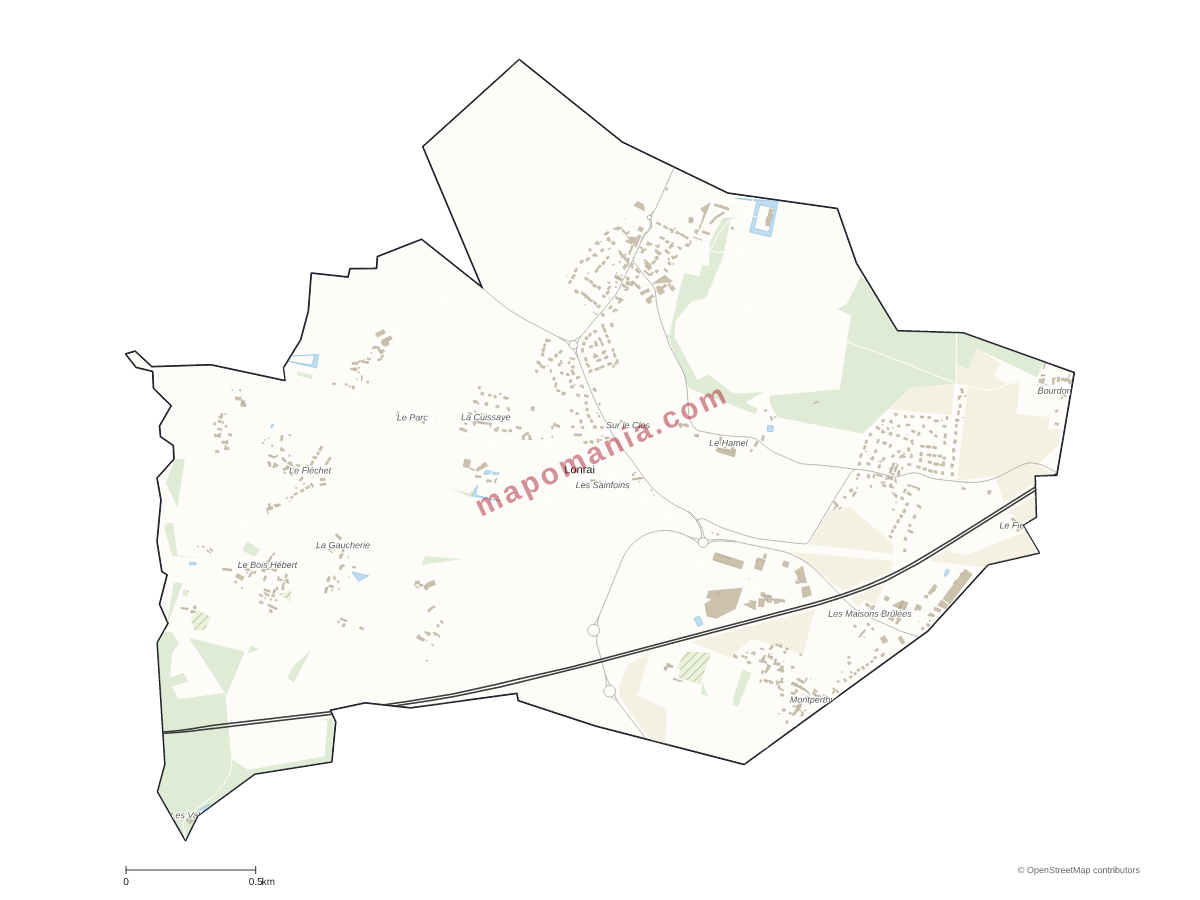 Carte de Lonrai à personnaliser