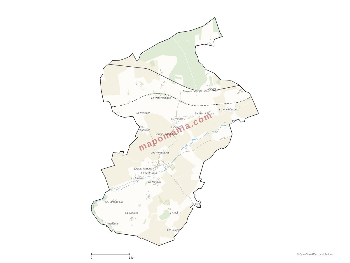 Carte de Lougé-sur-Maire à personnaliser