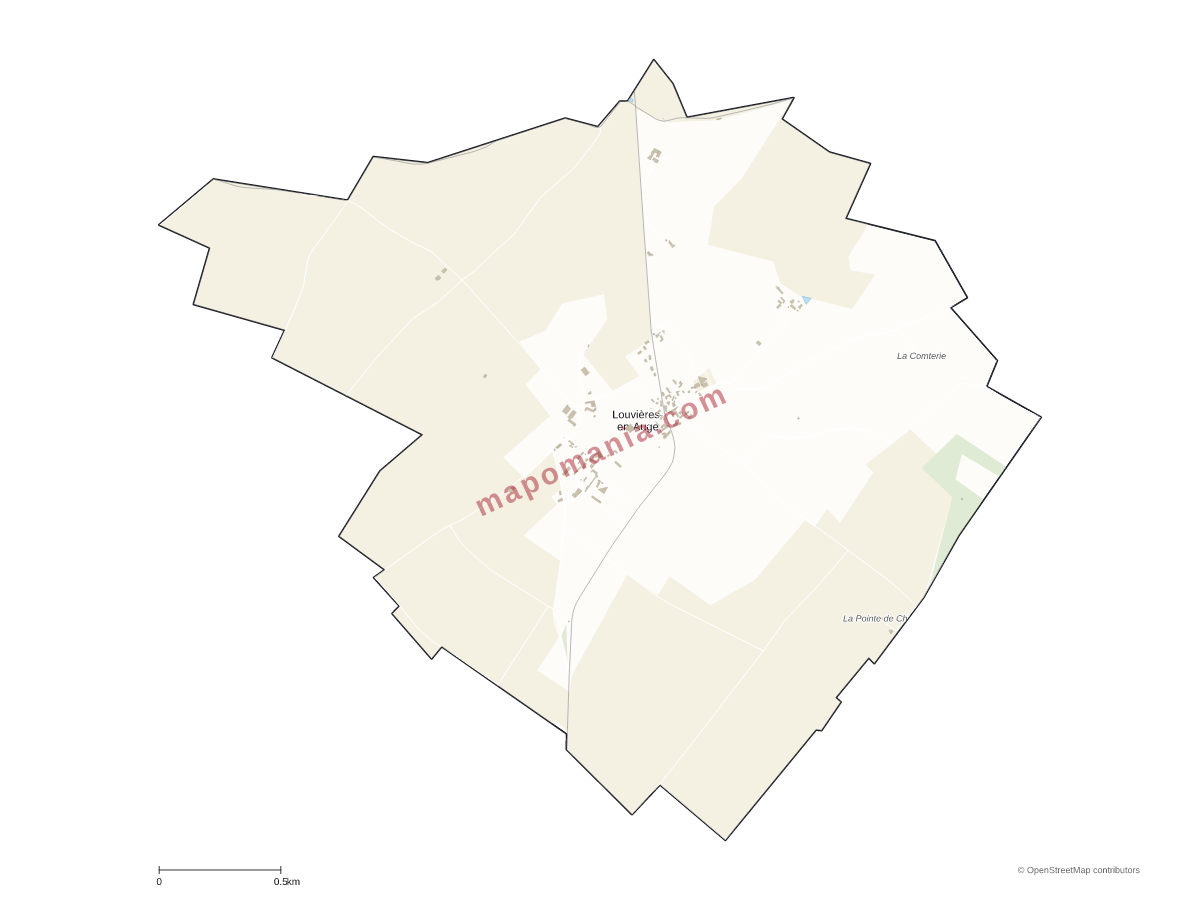 Carte de Louvières-en-Auge à personnaliser
