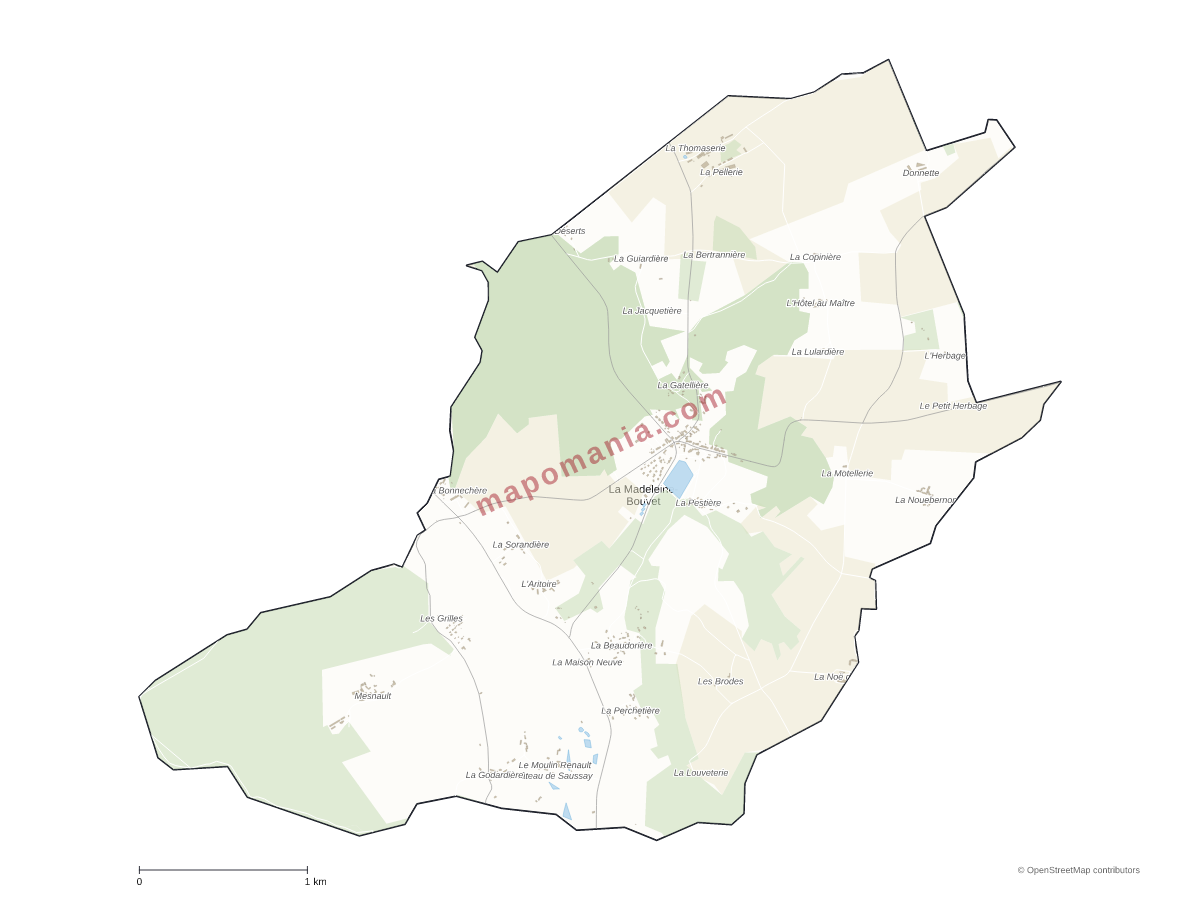 Carte de La Madeleine-Bouvet à personnaliser