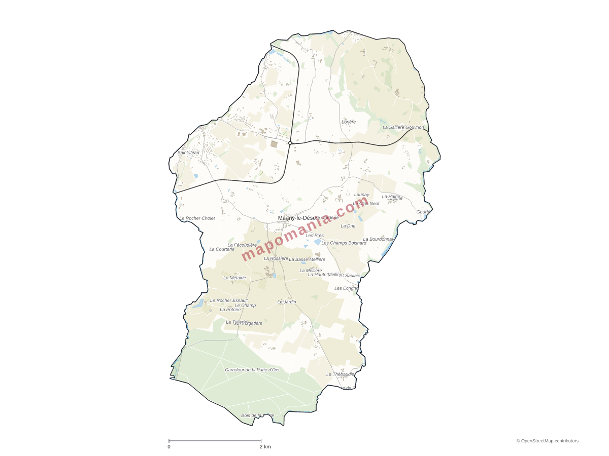 Carte de Magny-le-Désert à personnaliser