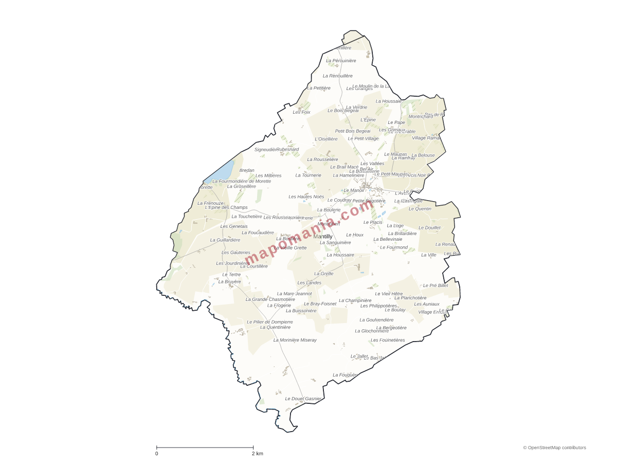 Carte de Mantilly à personnaliser
