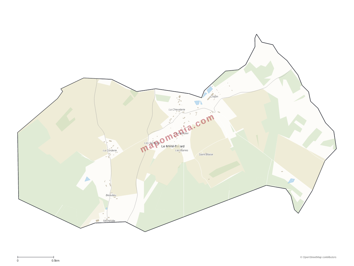 Carte de Le Ménil-Bérard à personnaliser