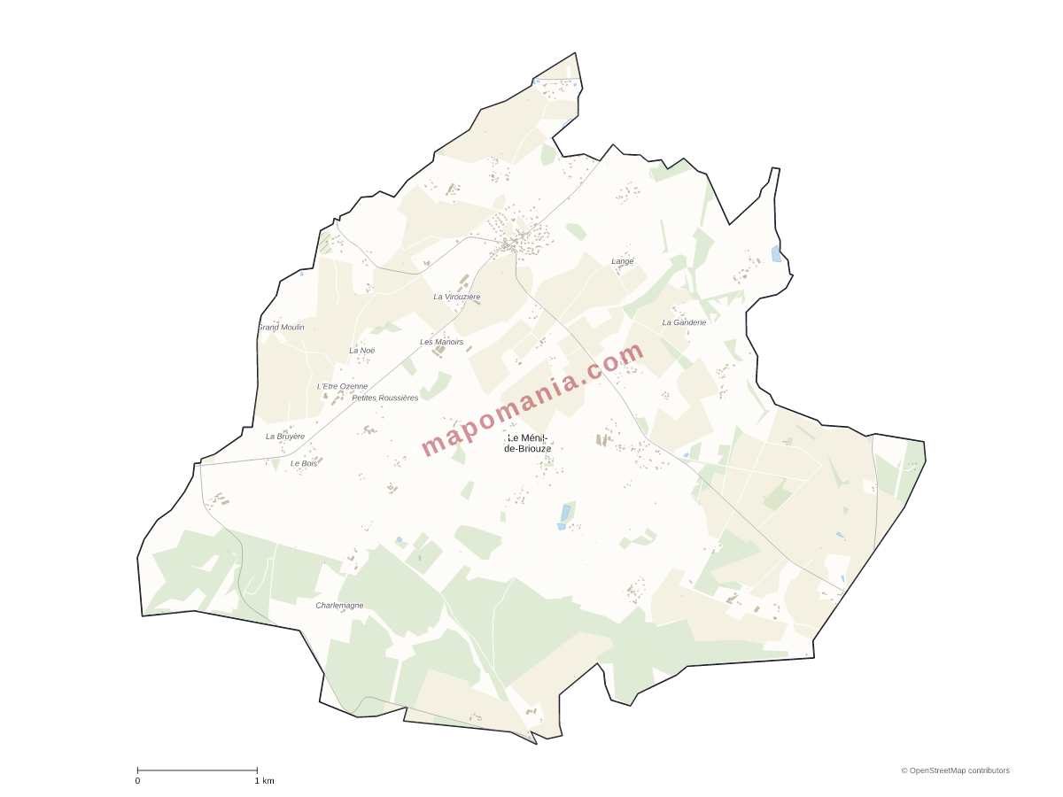 Carte de Le Ménil-de-Briouze à personnaliser
