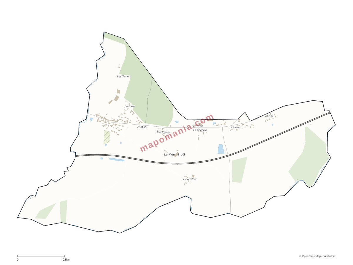 Carte de Le Ménil-Broût à personnaliser