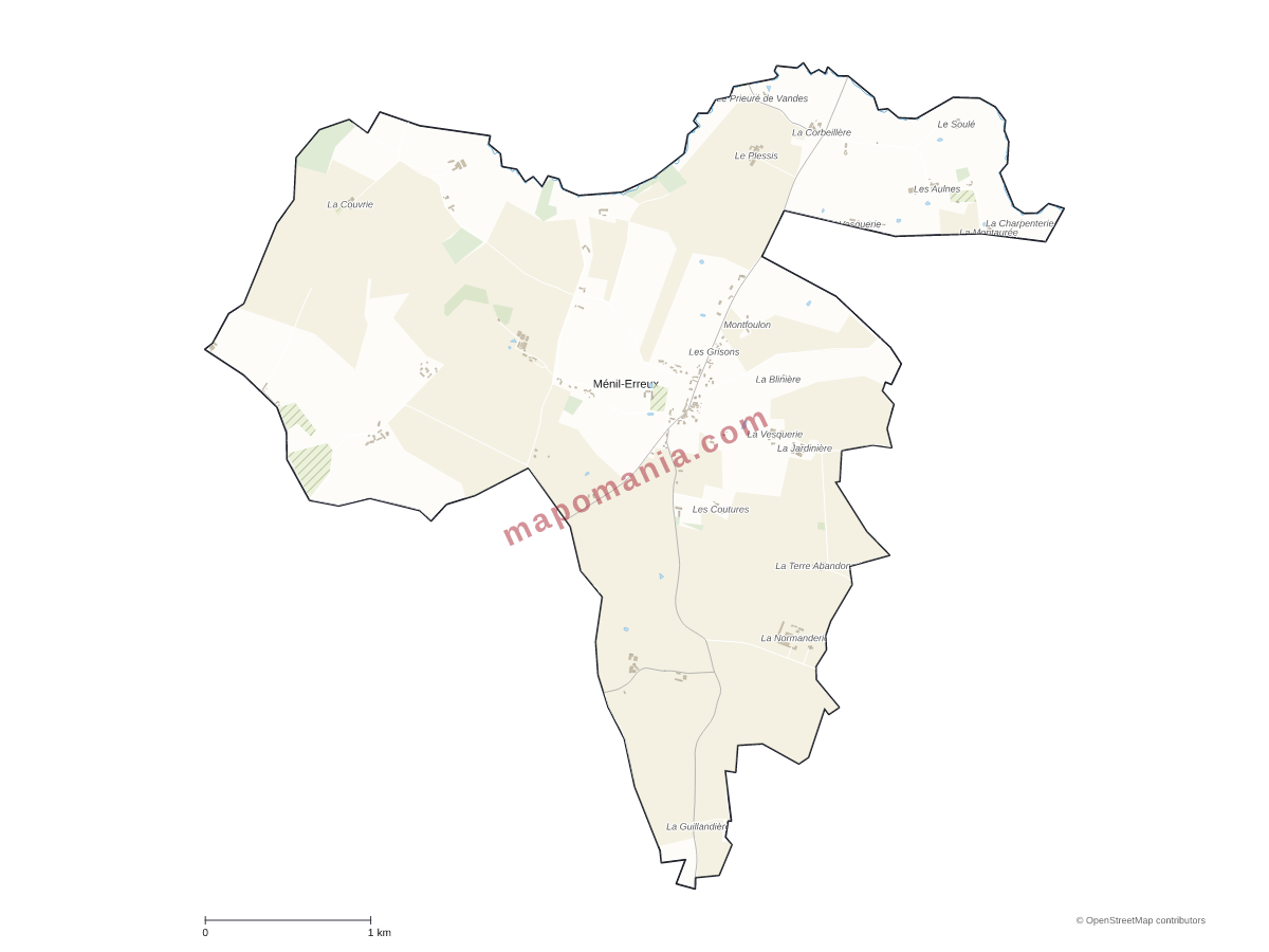 Carte de Ménil-Erreux à personnaliser