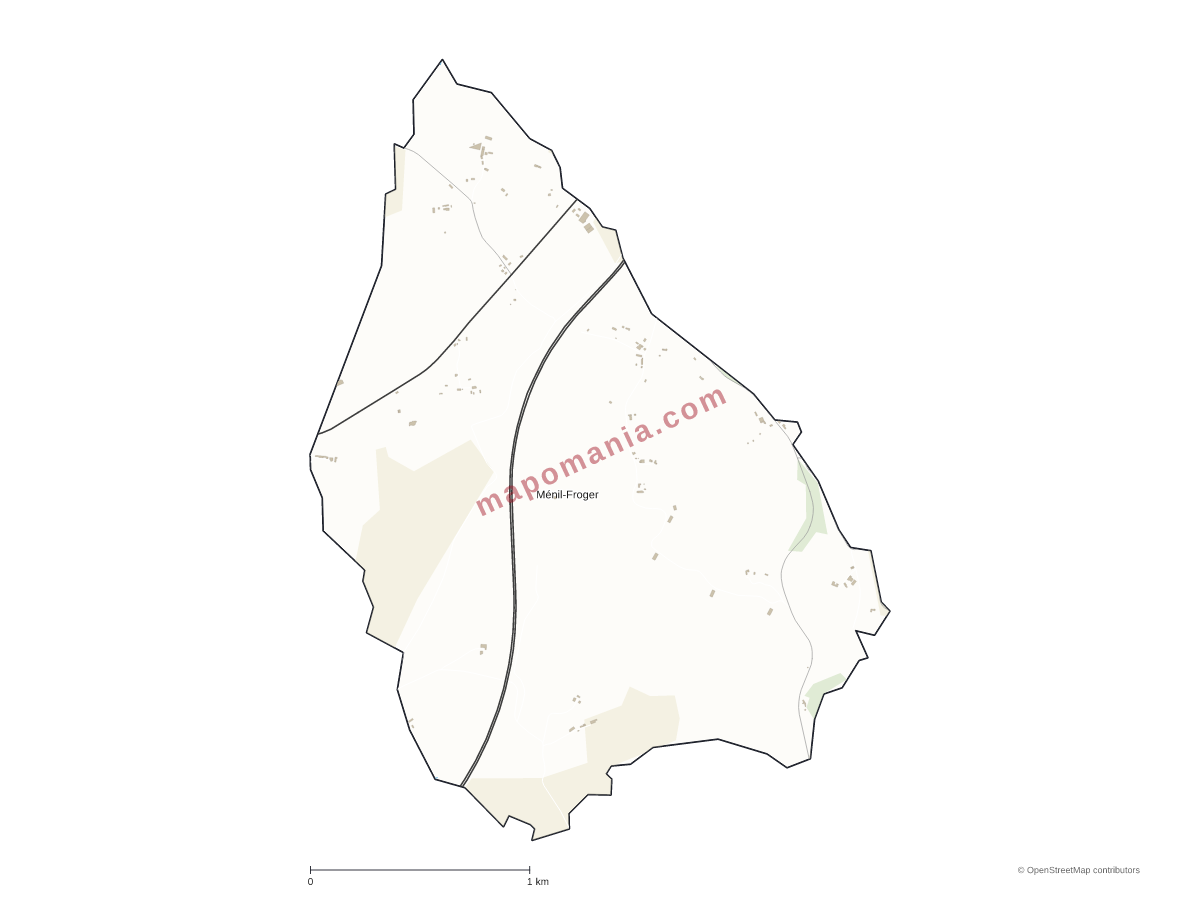 Carte de Ménil-Froger à personnaliser