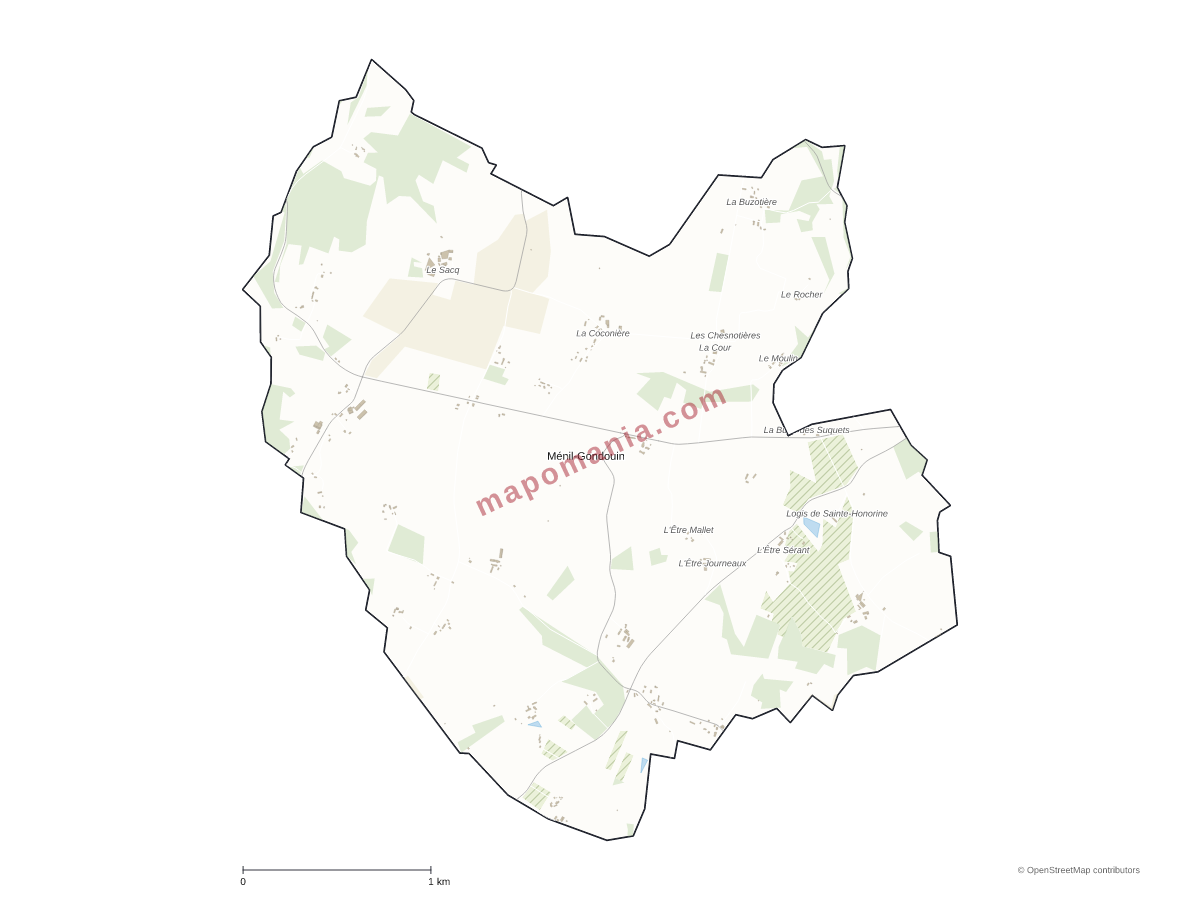 Carte de Ménil-Gondouin à personnaliser
