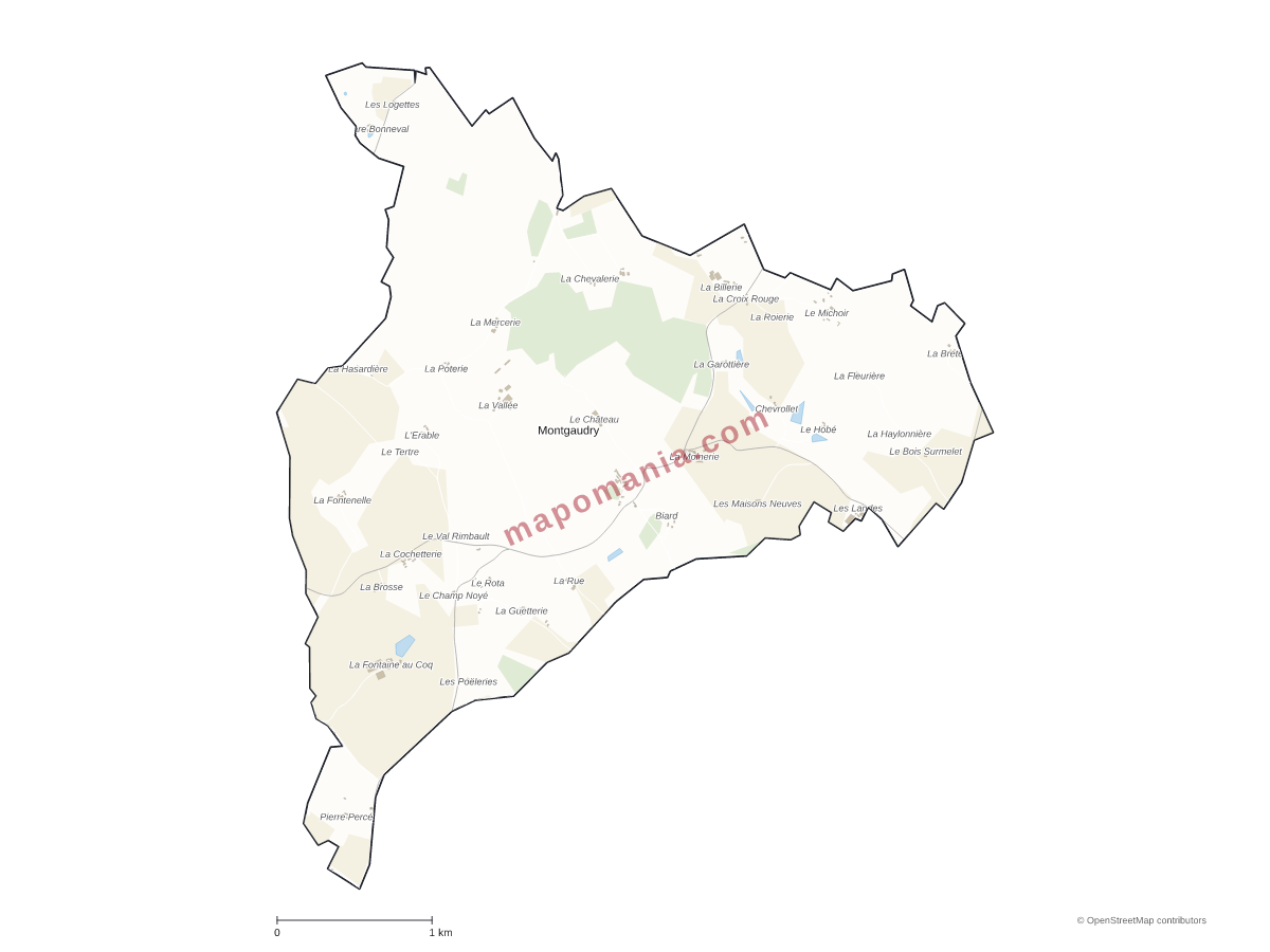 Carte de Montgaudry à personnaliser