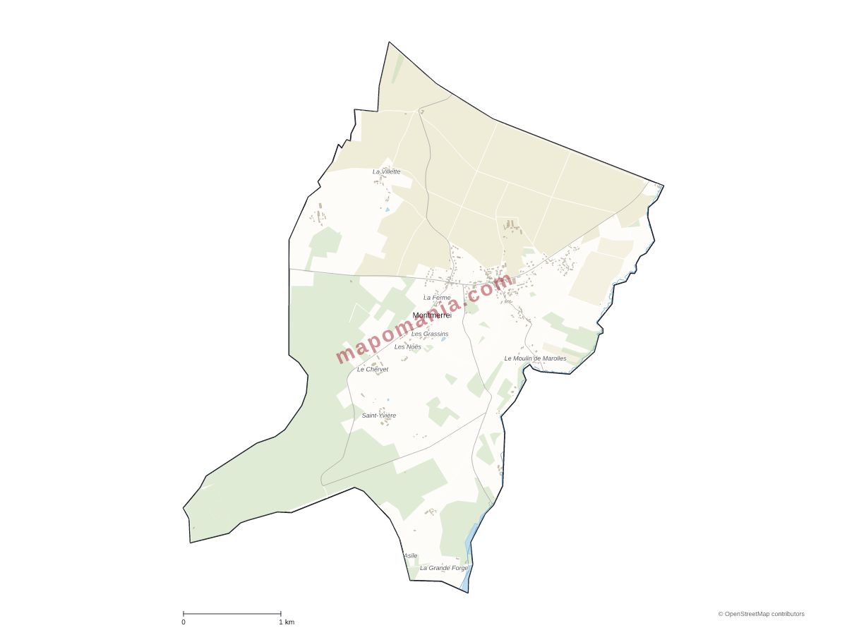 Carte de Montmerrei à personnaliser