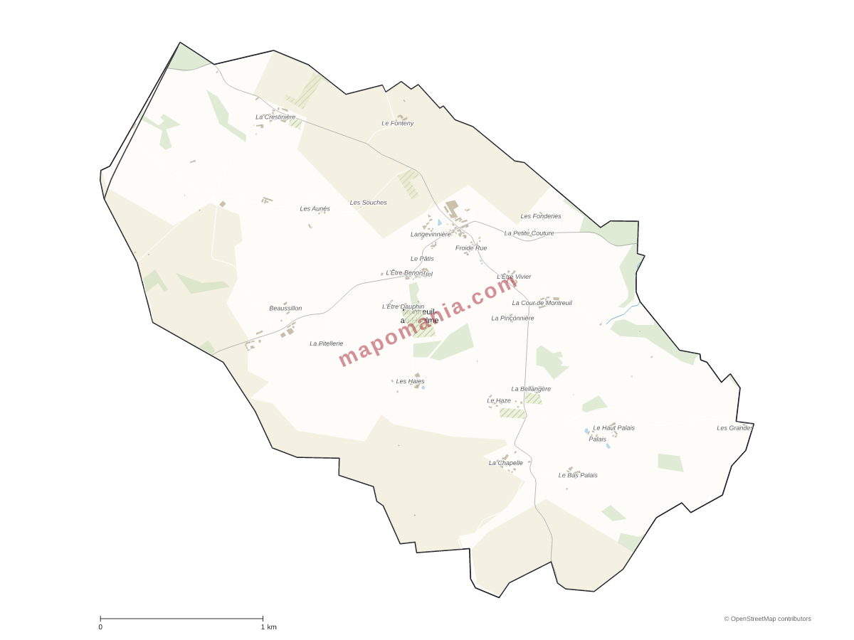 Carte de Montreuil-au-Houlme à personnaliser