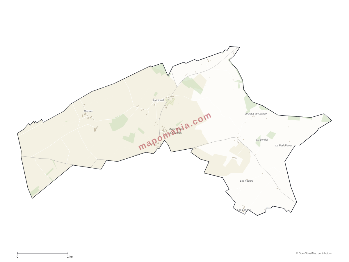 Carte de Montreuil-la-Cambe à personnaliser