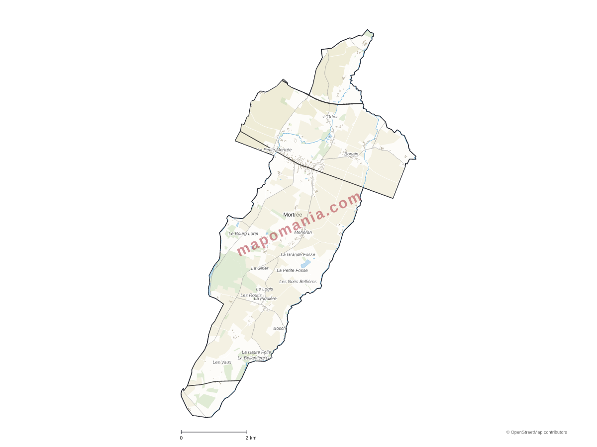 Carte de Mortrée à personnaliser