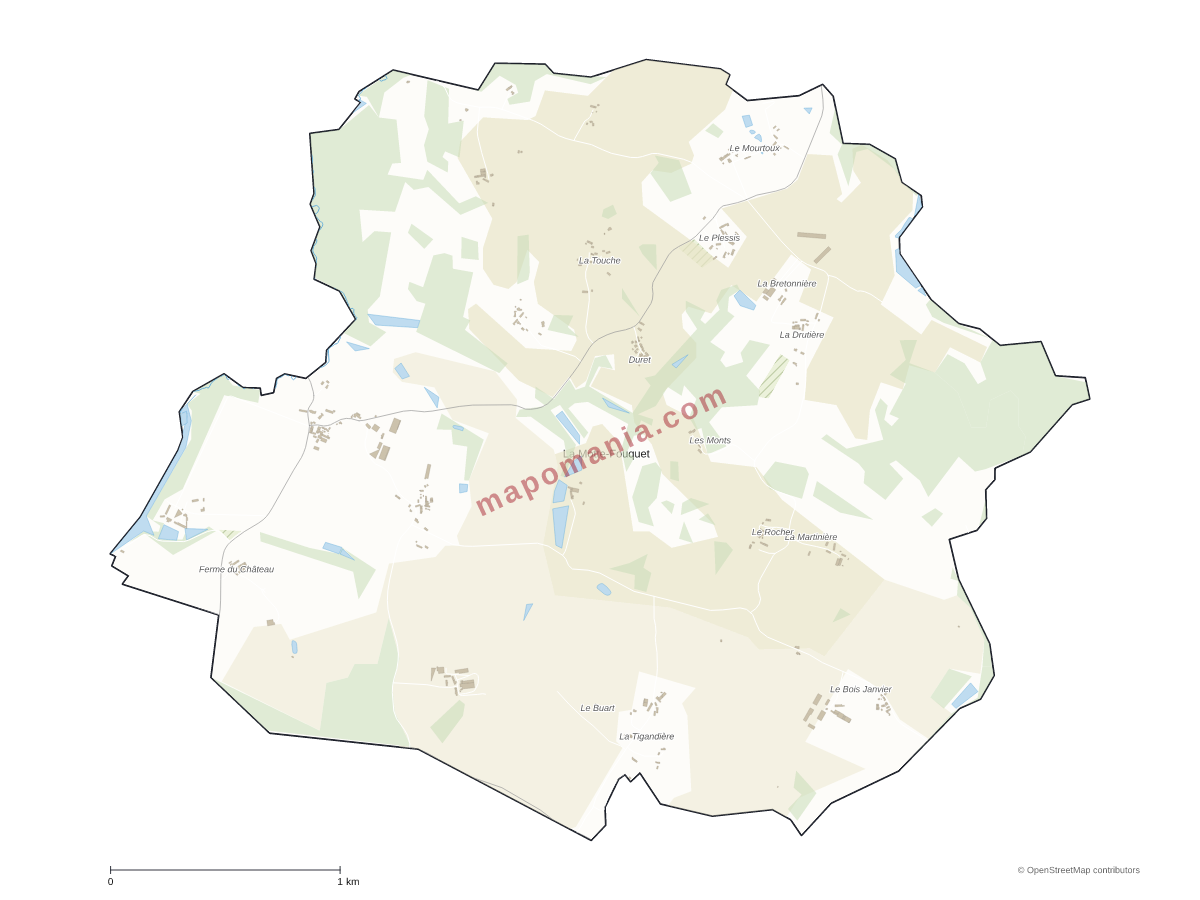 Carte de La Motte-Fouquet à personnaliser