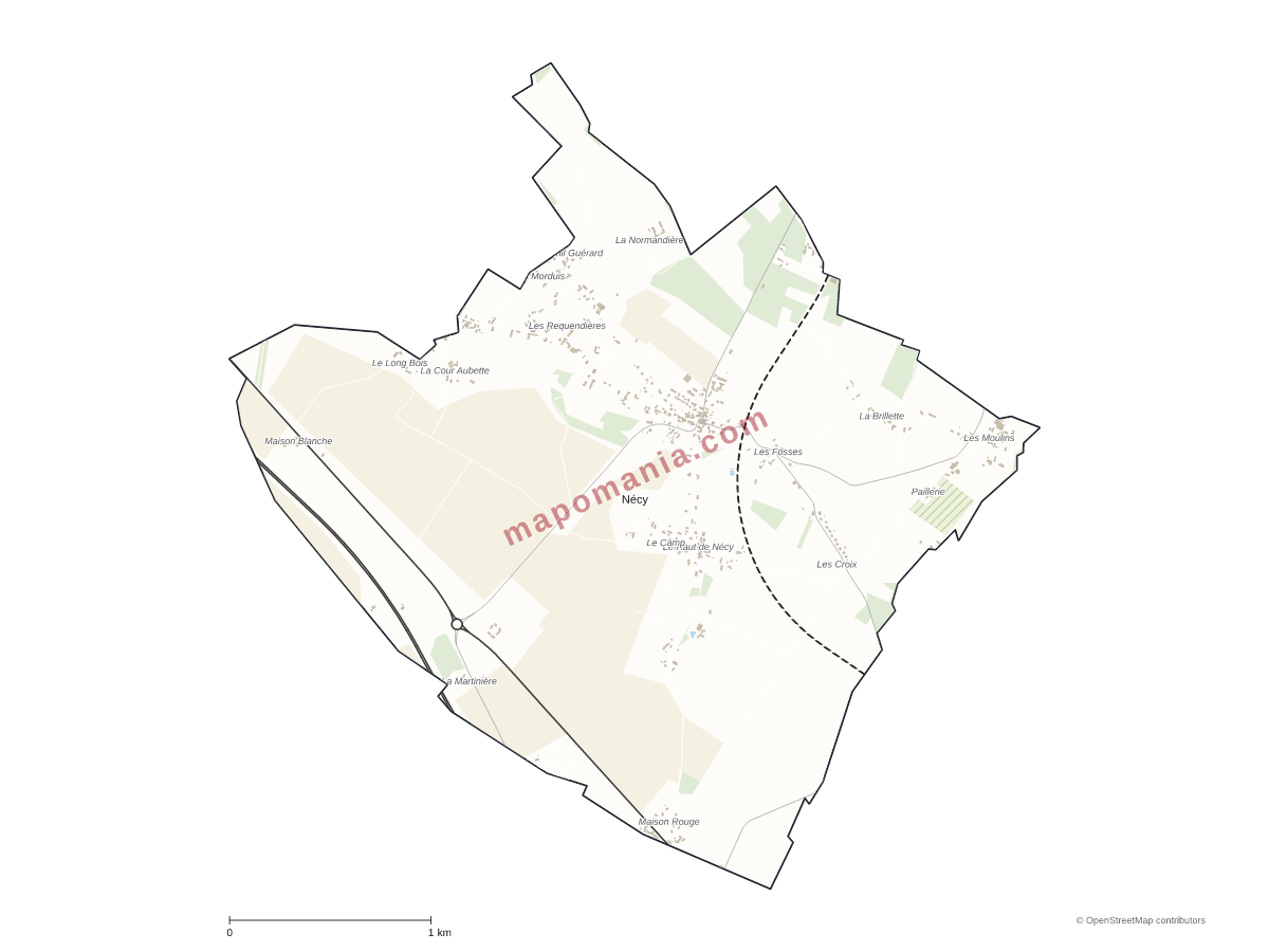 Carte de Nécy à personnaliser