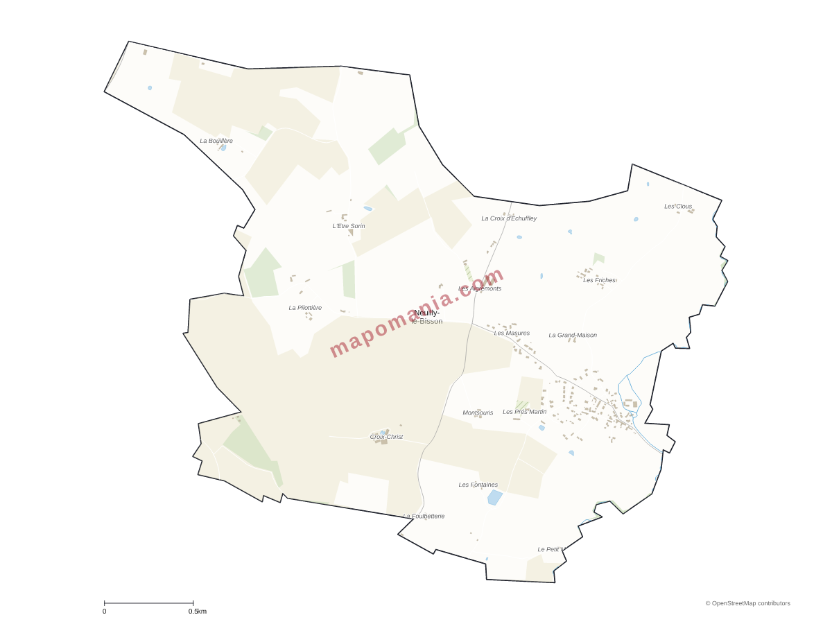 Carte de Neuilly-le-Bisson à personnaliser