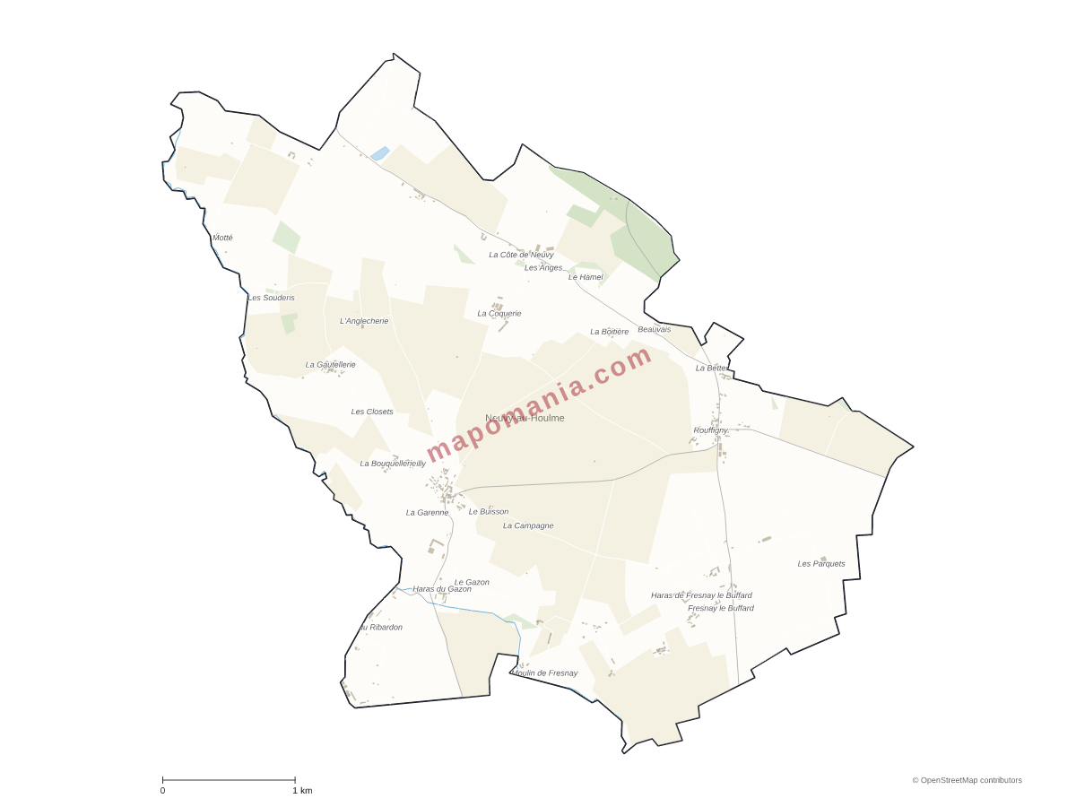 Carte de Neuvy-au-Houlme à personnaliser