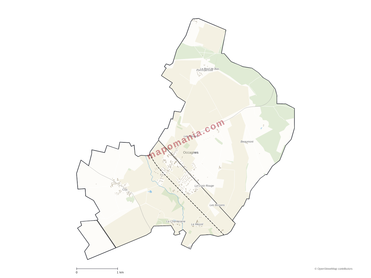 Carte de Occagnes à personnaliser