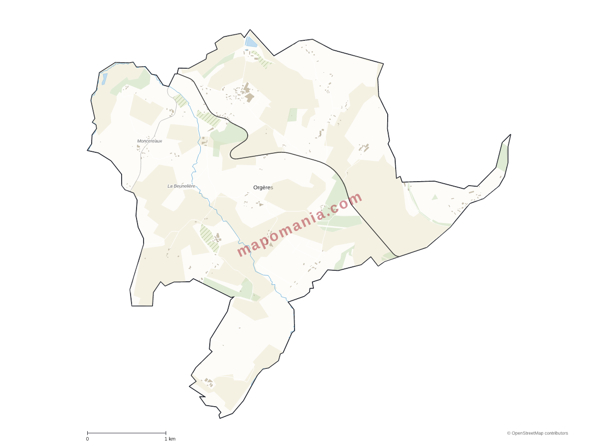 Carte de Orgères à personnaliser