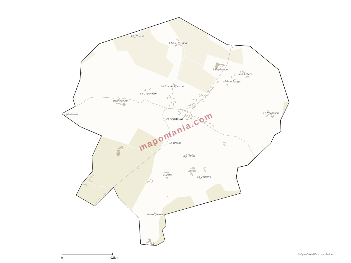 Carte de Parfondeval à personnaliser